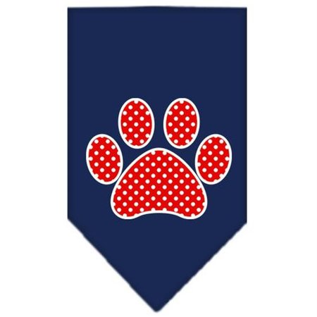 UNCONDITIONAL LOVE Red Swiss Dot Paw Screen Print Bandana Navy Blue Small UN847728